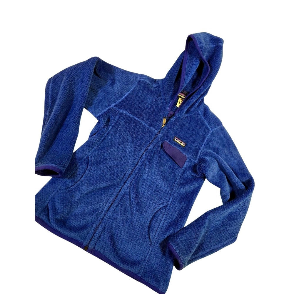 Patagonia Logo Hooded Full Zip Hoodie Blue 100% Polyester Women's S Long Sleeve